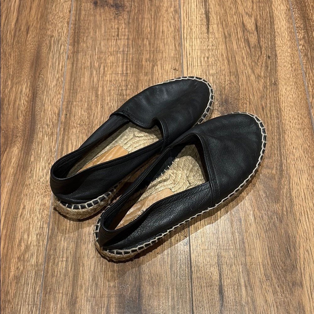 Women’s black leather flats